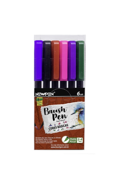 Kit Caneta Pincel C/6 17068 Newpen
